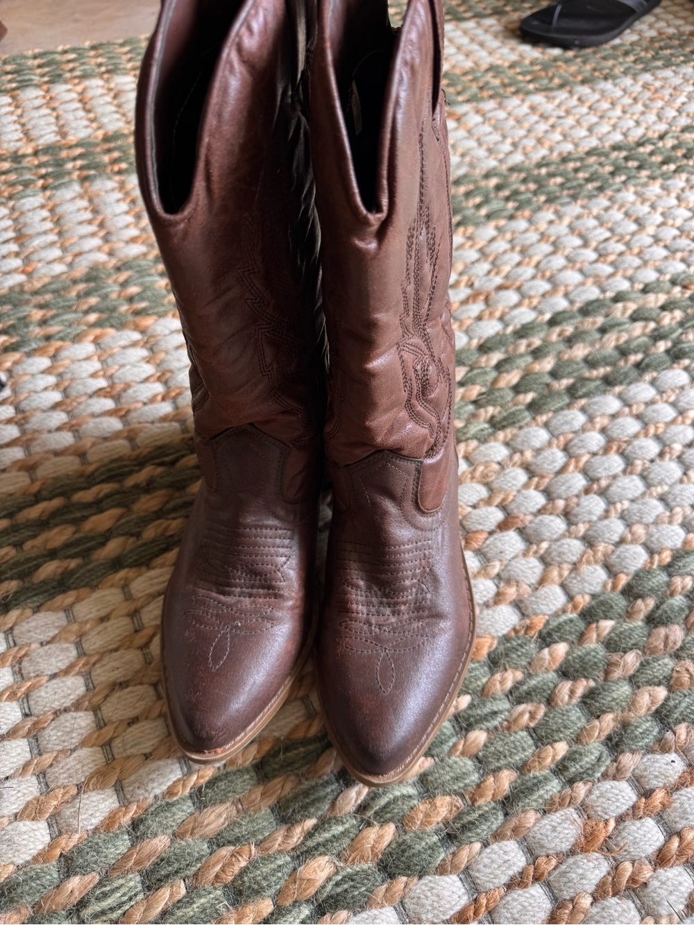 American Eagle Outfitters Brown Leather Western Heeled Boots
